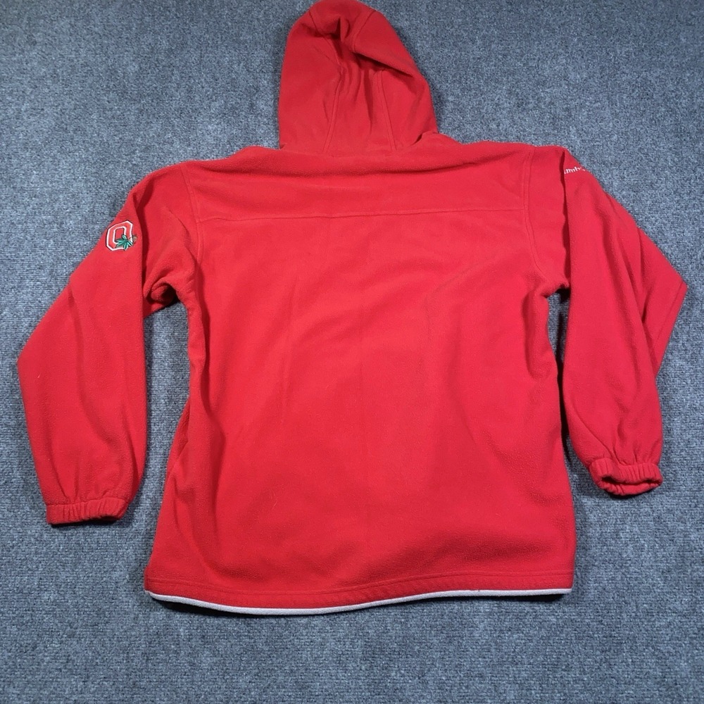 VTG Ohio State Buckeyes Hoodie Fleece Columbia Men's L Red Pullover Pockets - Picture 10 of 11